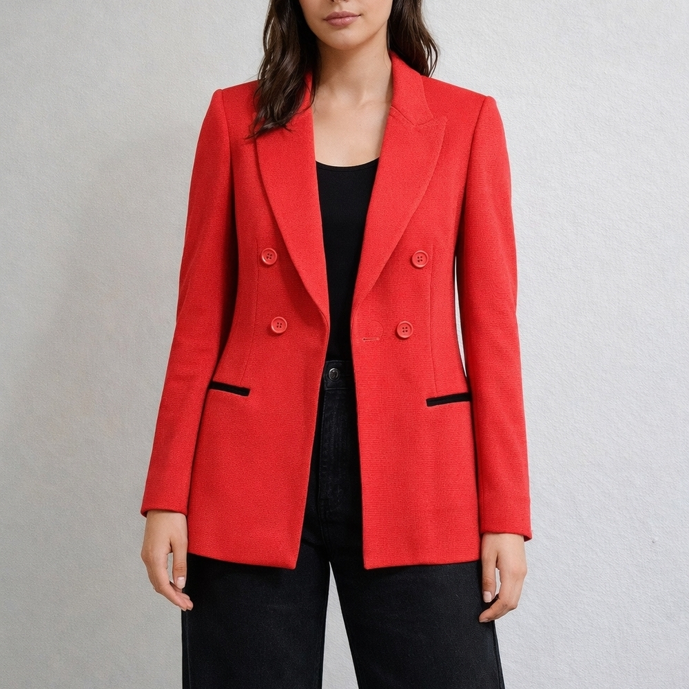 Ph5 Red Magnetic Button Double Breasted Blazer - image 1